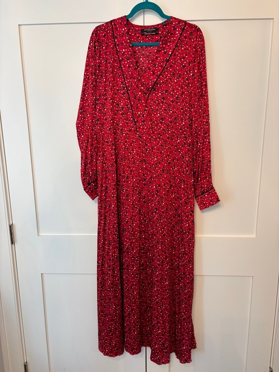 Scotch & Soda Dresses & Skirts - Scotch & soda Red Floral Long Sleeve Dress